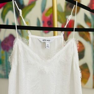 Nine West Ivory Lace Trim Camisole